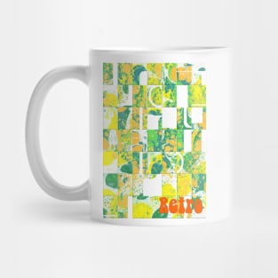 Bright Retro Citrus Squared Mug